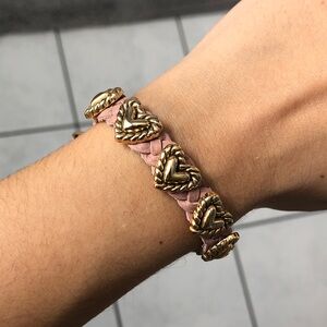 Brighton Roped Heart Bracelet in pink and gold